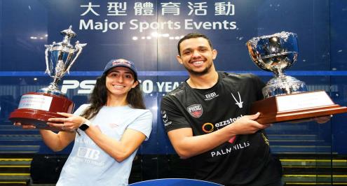 الهيمنة المصرية مستمرة.. عسل ونوران جوهر يحصدان بطولة هونج كونج للاسكواش